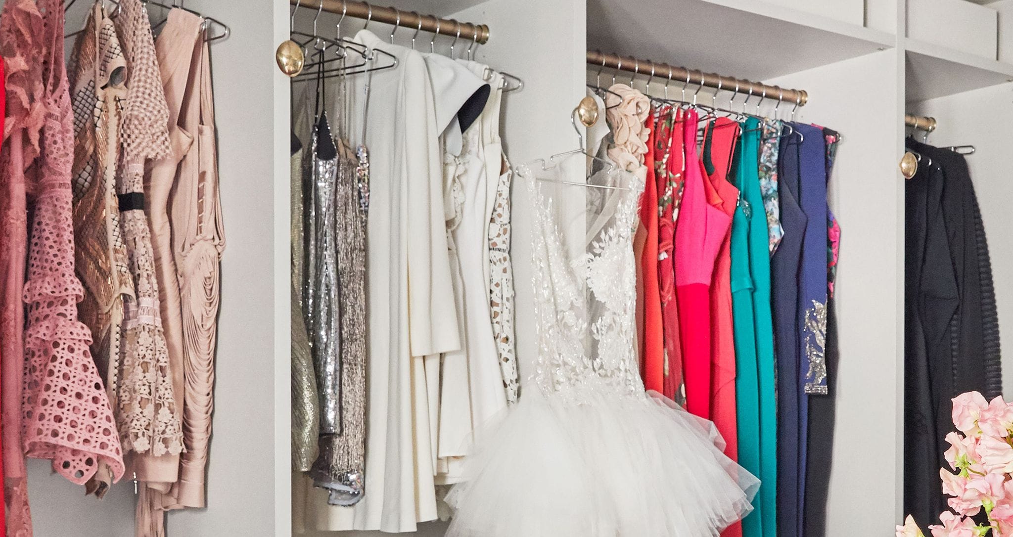 Misty Copeland's ballerina tutu and wardrobe hanging in custom walk in closet by California Closets